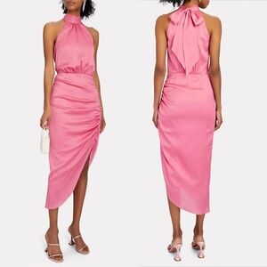 VERONICA BEARD | Gabriella Cotton Silk Halter Dress in Pink Sherbert | Size 2